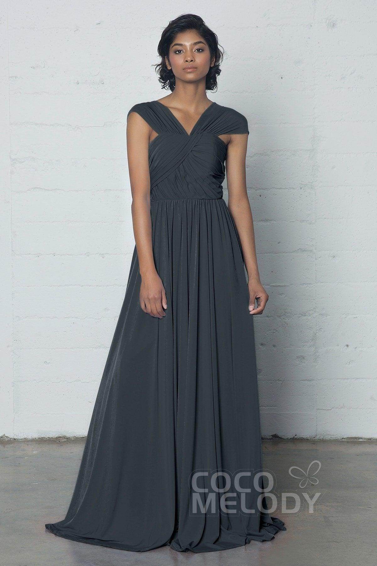 Sheath-Column Floor Length Knitted Fabric Dress COZF17017 - COCOMELODY